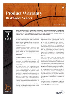 Bestwood Veneer Warranty