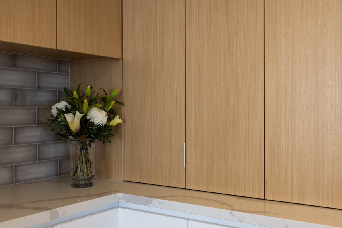 Oak veneer timber kitchen cabinetry