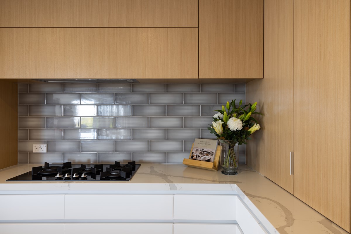 Oak veneer timber kitchen cabinetry